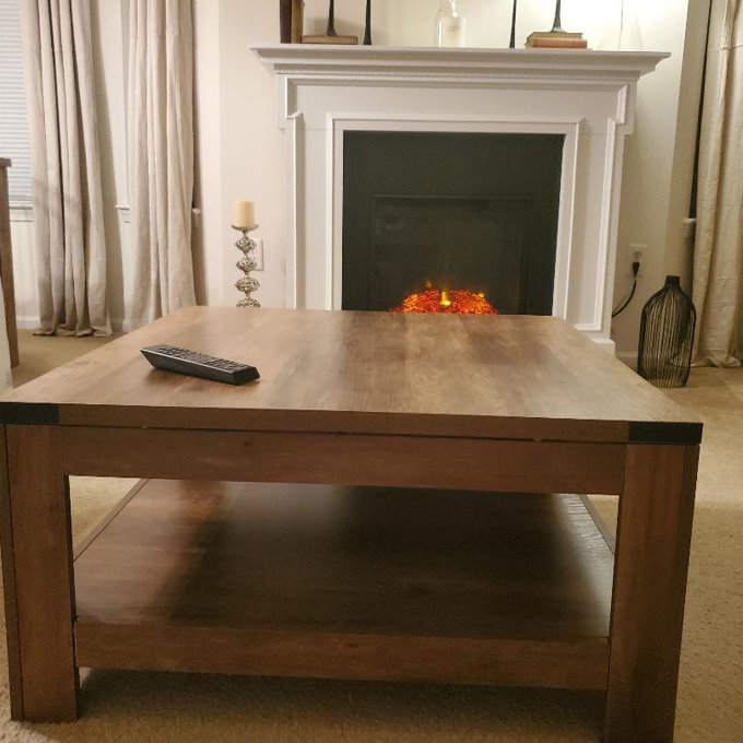 Millwood Pines Zara Square Coffee Table With 2-tier Storage